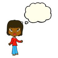cartoon woman with open arms thought bubble N41