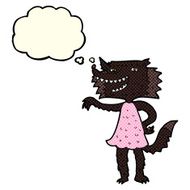 cartoon wolf girl with thought bubble N3