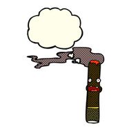 cartoon cigar with thought bubble N6