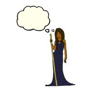cartoon sorceress with thought bubble N5