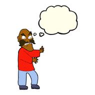 cartoon angry old man with thought bubble N59