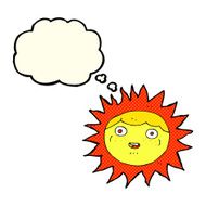 sun cartoon character with thought bubble N5