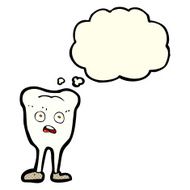 cartoon yellowing tooth with thought bubble N5