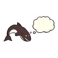 cartoon shark with thought bubble N18