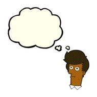 cartoon staring face with thought bubble N5