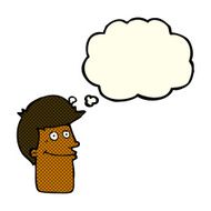 cartoon smiling man with thought bubble N13