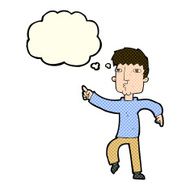 cartoon dancing man with thought bubble N7