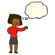 cartoon woman explaining with thought bubble N21