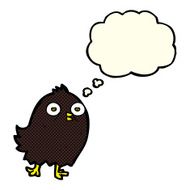 funny cartoon bird with thought bubble N54