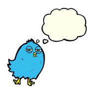 funny cartoon bird with thought bubble N55