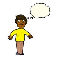 cartoon shocked man with thought bubble N44