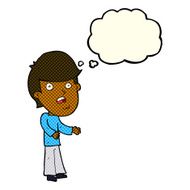 cartoon shocked man with thought bubble N45