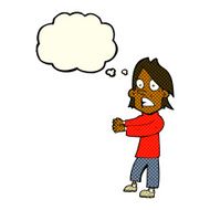 cartoon shocked man with thought bubble N46