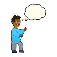 cartoon shocked man with thought bubble N47