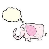 cartoon baby elephant with thought bubble N4