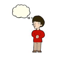 cartoon nervous man with thought bubble N58