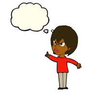 cartoon woman arguing with thought bubble N5