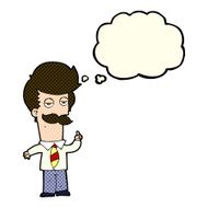 cartoon man with mustache explaining thought bubble N5