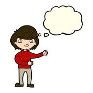 cartoon happy person with thought bubble N15