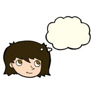 cartoon female face with thought bubble N62
