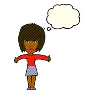 Cartoon Annoyed Woman With Thought Bubble N78
