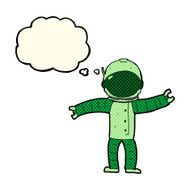 cartoon astronaut with thought bubble N49
