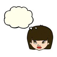 Cartoon Annoyed Woman With Thought Bubble N79