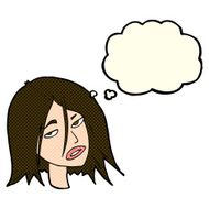 Cartoon Annoyed Woman With Thought Bubble N80