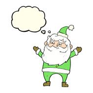 cartoon happy santa claus with thought bubble N14