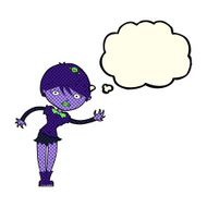cartoon vampire girl with thought bubble N98
