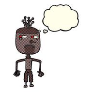 cartoon robot with thought bubble N67
