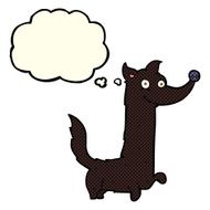 cartoon happy dog with thought bubble N37