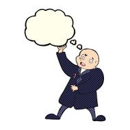 cartoon mad scientist with thought bubble N5