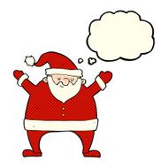 cartoon santa claus with thought bubble N82