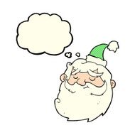cartoon santa claus face with thought bubble N4