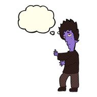 cartoon vampire with thought bubble N52