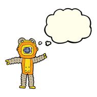cartoon deep sea diver with thought bubble N15