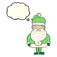 cartoon santa claus with thought bubble N83