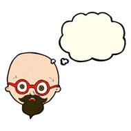 cartoon shocked man with beard thought bubble N8