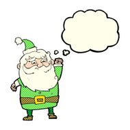 cartoon santa claus with thought bubble N84
