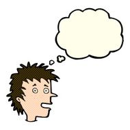 cartoon excited boy with thought bubble N62