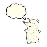 funny cartoon polar bear with thought bubble N12