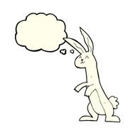 cartoon rabbit with thought bubble N41