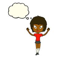 cartoon pretty girl with thought bubble N47