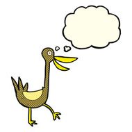 funny cartoon duck with thought bubble N5