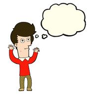 cartoon shocked man with thought bubble N48