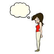 cartoon pretty woman with thought bubble N119