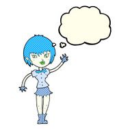 cartoon vampire girl with thought bubble N99