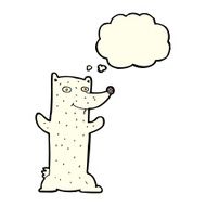 cartoon polar bear with thought bubble N26