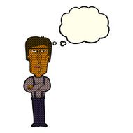 cartoon angry man with thought bubble N37